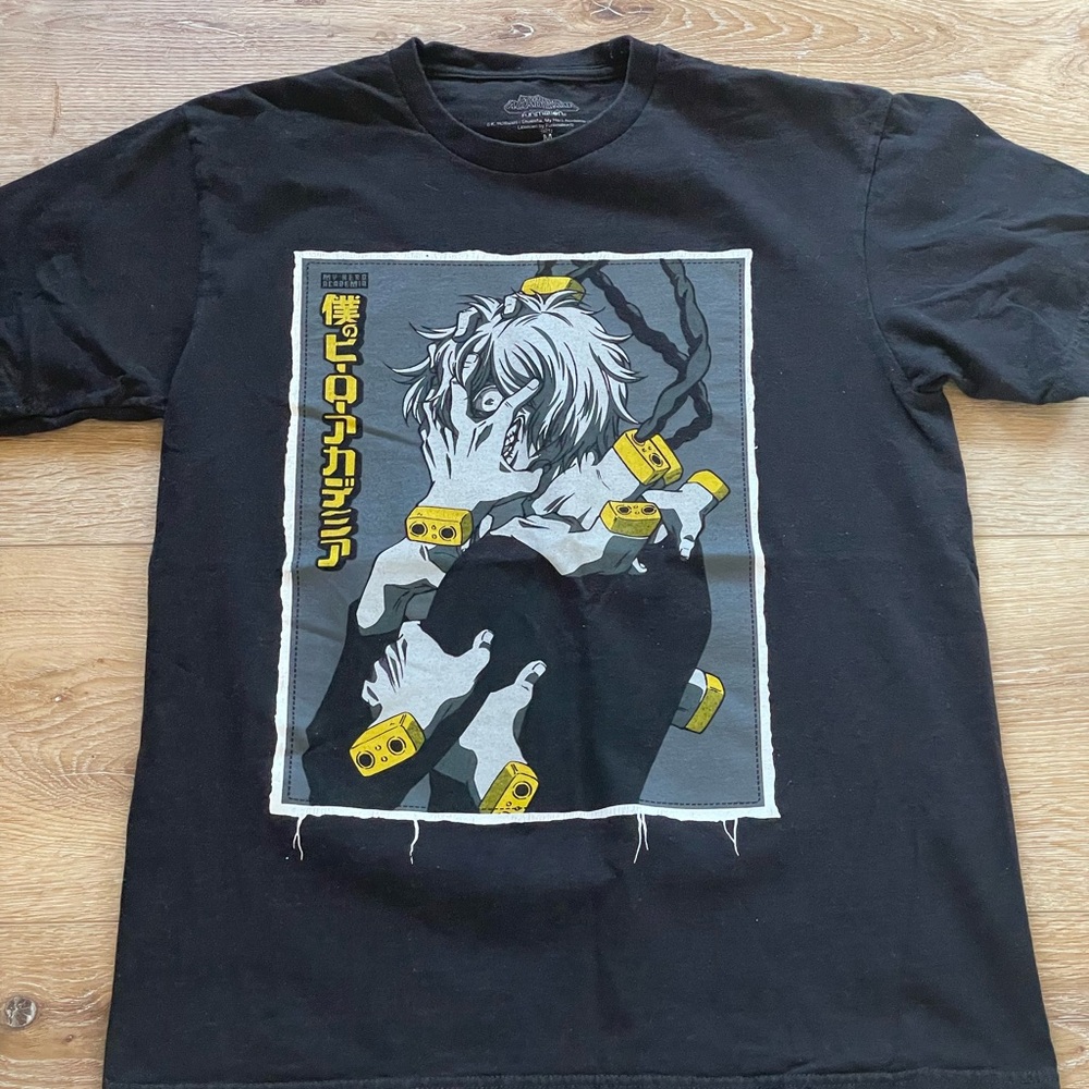 My Hero Academia graphic tee. Men’s size Medium. Black tee, white & yellow print